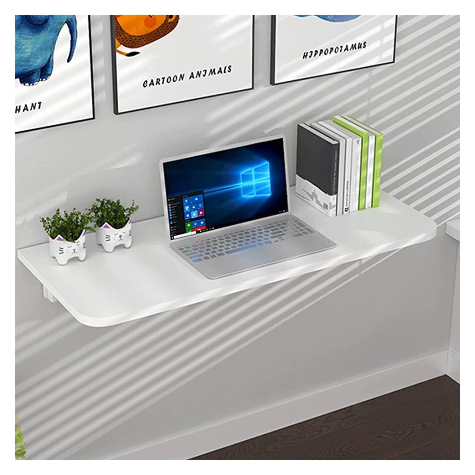 WQDY Folding Wall-Mounted Drop-Leaf Table Small Apartment Wall Mount Dining Table Perfect Addition to Garage Shed/Home Office/Home Bar (Color : White, Size : 90 * 50cm)