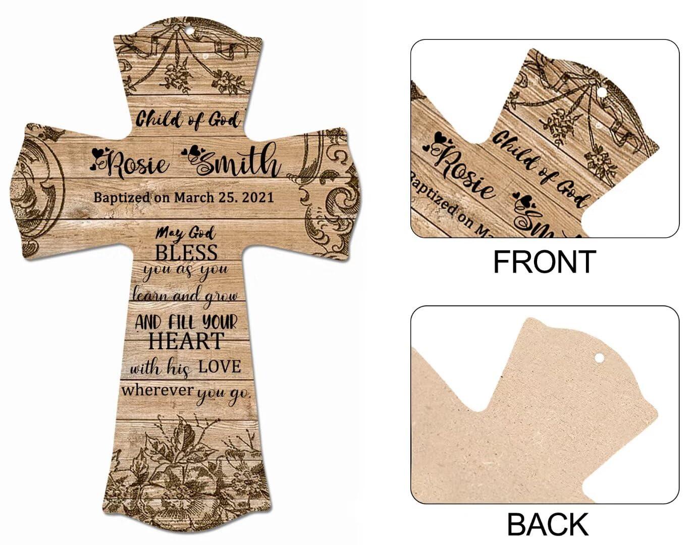 CALUOHO CALUOHO Mexican Talavera Ceramic Crucifix Wall Cross,Hand Painted Floral Hanging Wood Cross Wall Art Home Decor Wooden Cross Craft Gift 5x7 inch