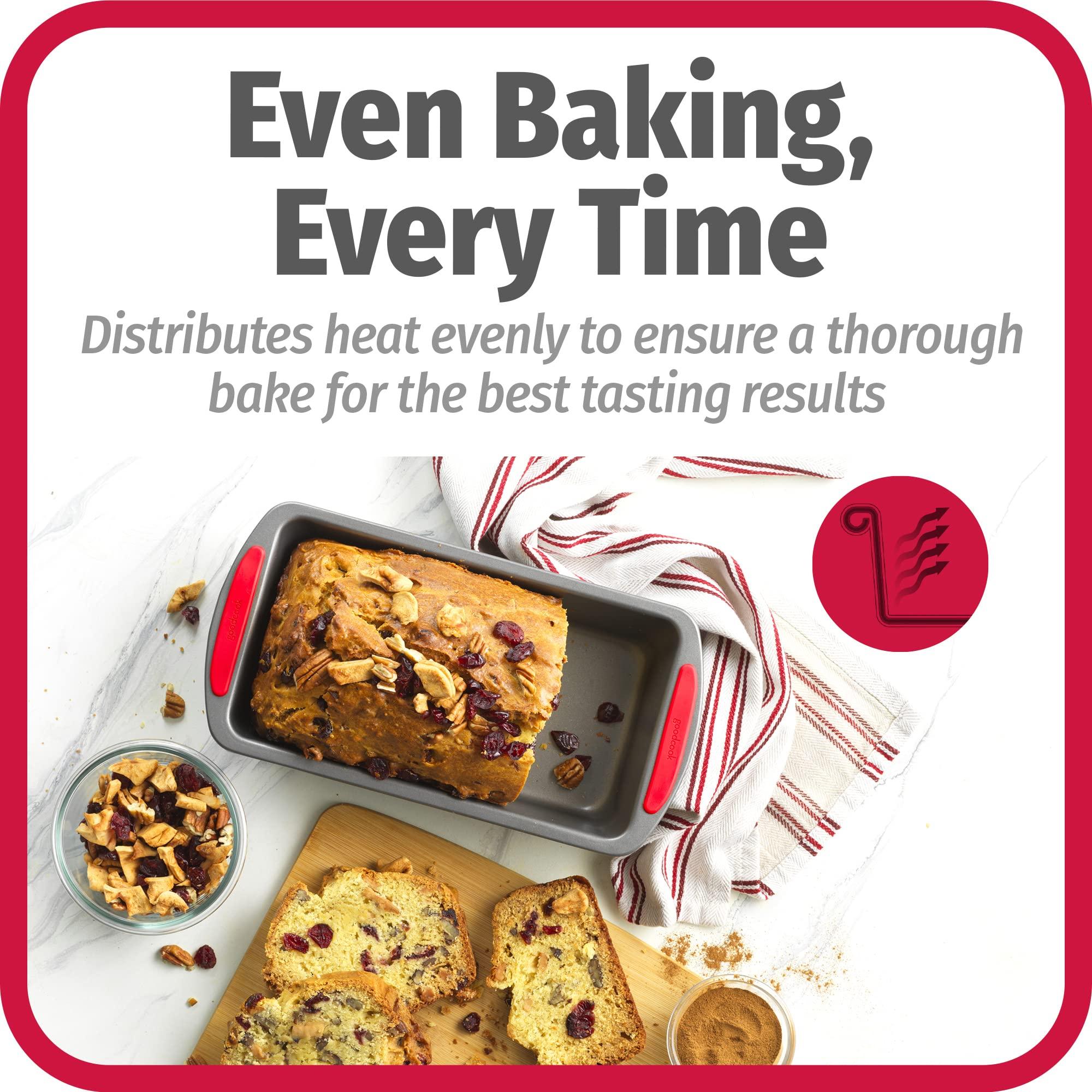 GoodCook GoodCook MegaGrip 9" x 5" Nonstick Steel Bread Loaf Pan with Silicone Grip Handles, Gray