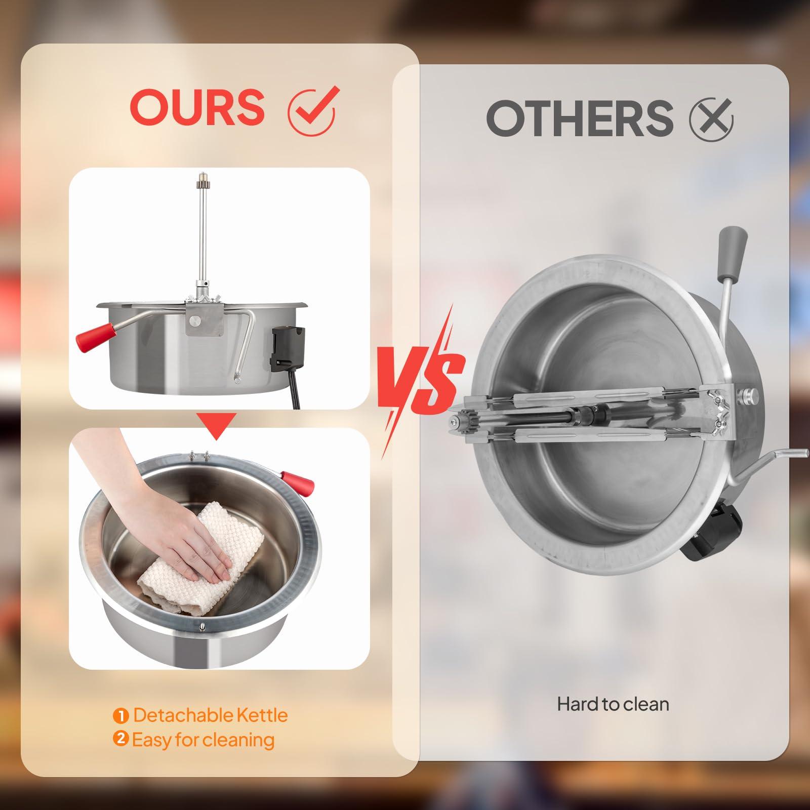 ROVSUN ROVSUN Popcorn Machine with 10 Ounce Kettle Makes Up to 4 Gallons, Countertop Popcorn Maker Commercial Popcorn Machine w/Stainless Steel Scoop, Oil Spoon & 3 Popcorn Cups, Black