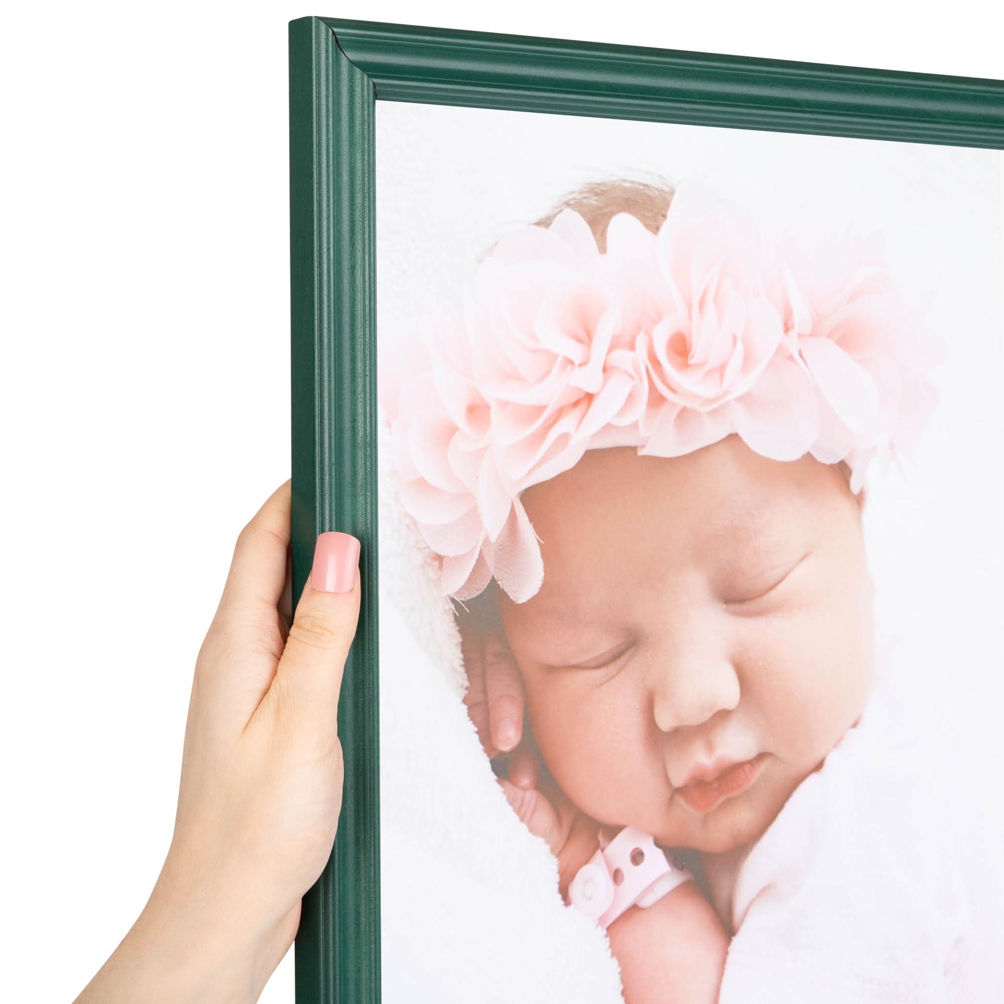 ArtToFrames ArtToFrames 16x20 Inch Green Picture Frame, 3 - Pack, This 1.00 inch Custom Wood Poster Frame is Green, Comes with Economy Acrylic (Frame_Pack_3_0066-60823-YGRN-16x20)