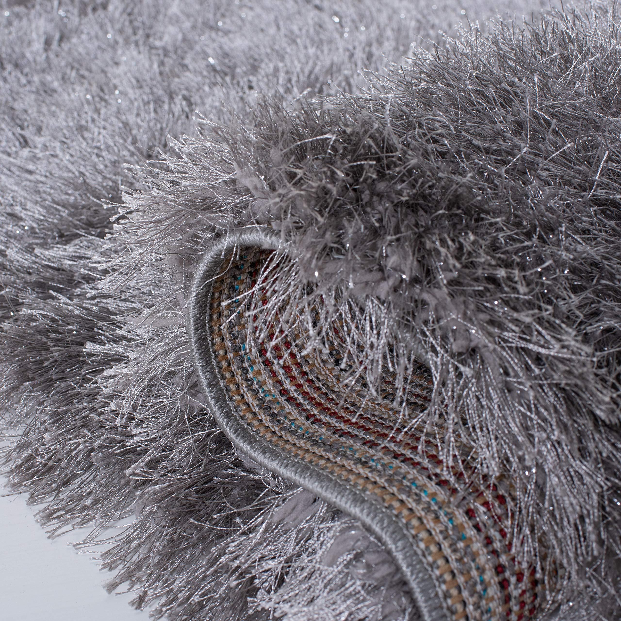 Safavieh SAFAVIEH Vegas Shag Collection 6\'7\" Square Grey VGS868F Solid Area Rug