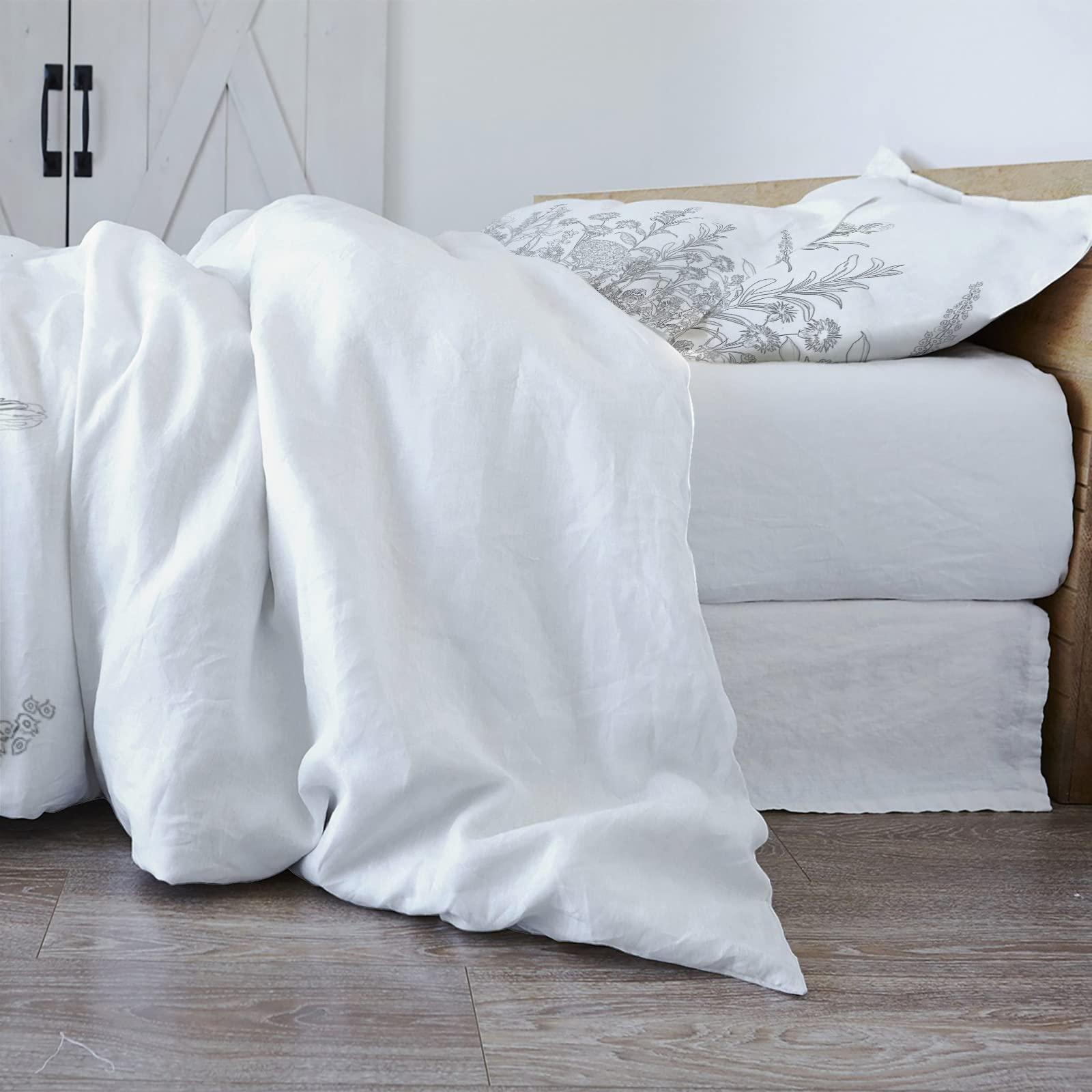 Debedcor Lavender Flower Sea Duvet Cover Cal. King Size, Black and White Retro Botanical Floral Comforter Cover with Zipper Closure, 3 Piece Bedding Sets 1 Duvet Cover 90x106 Inches and 2 Pillow Shams