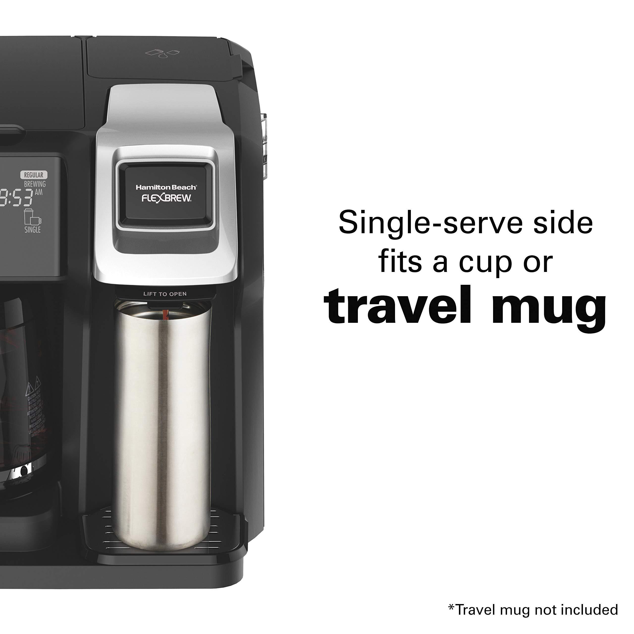 Hamilton Beach Hamilton Beach FlexBrew Trio 2-Way Coffee Maker, Compatible with K-Cup Pods or Grounds, Combo, Single Serve & Full 12c Pot, Permanent Gold-Tone Filter, Black & Silver