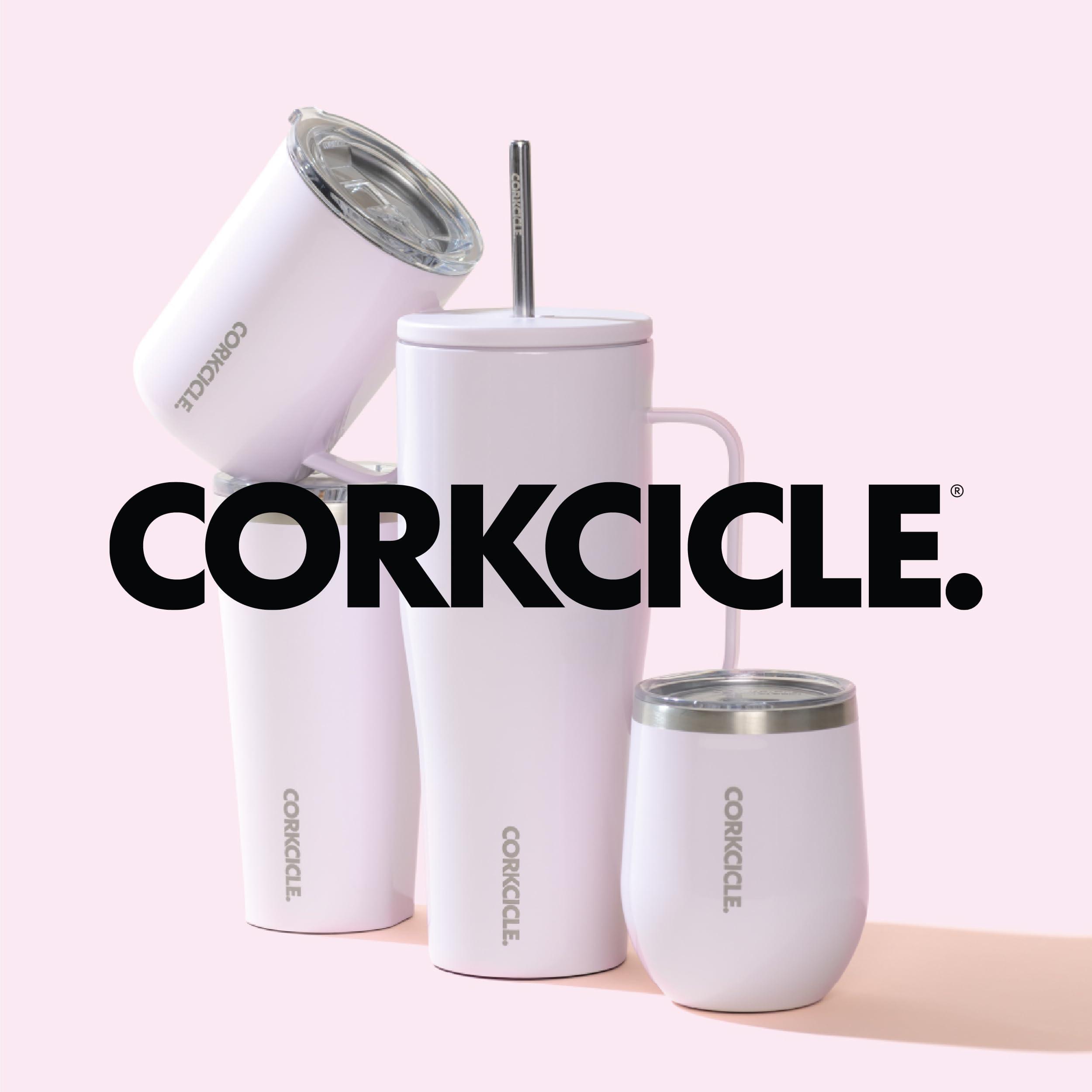 Corkcicle Corkcicle Cold Cup XL Insulated Tumbler with Handle, Lid, & Straw, Powder Puff, 30 oz Reusable Cupholder Friendly Water Bottle Keeps Drinks Cold 12hrs