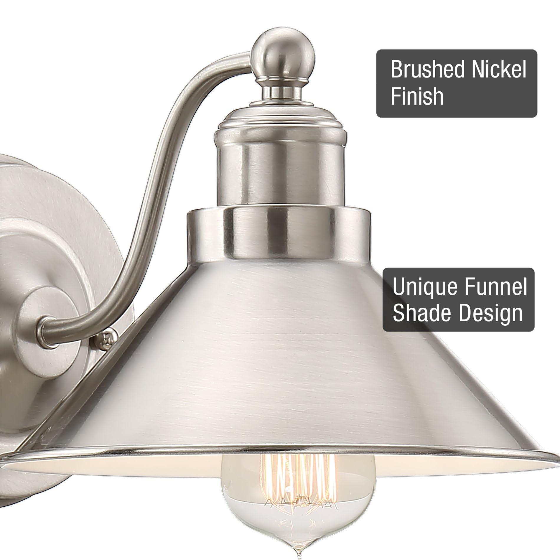 Kira Home Kira Home Welton 8.5\" Modern Industrial Wall Sconce, Brushed Nickel Finish