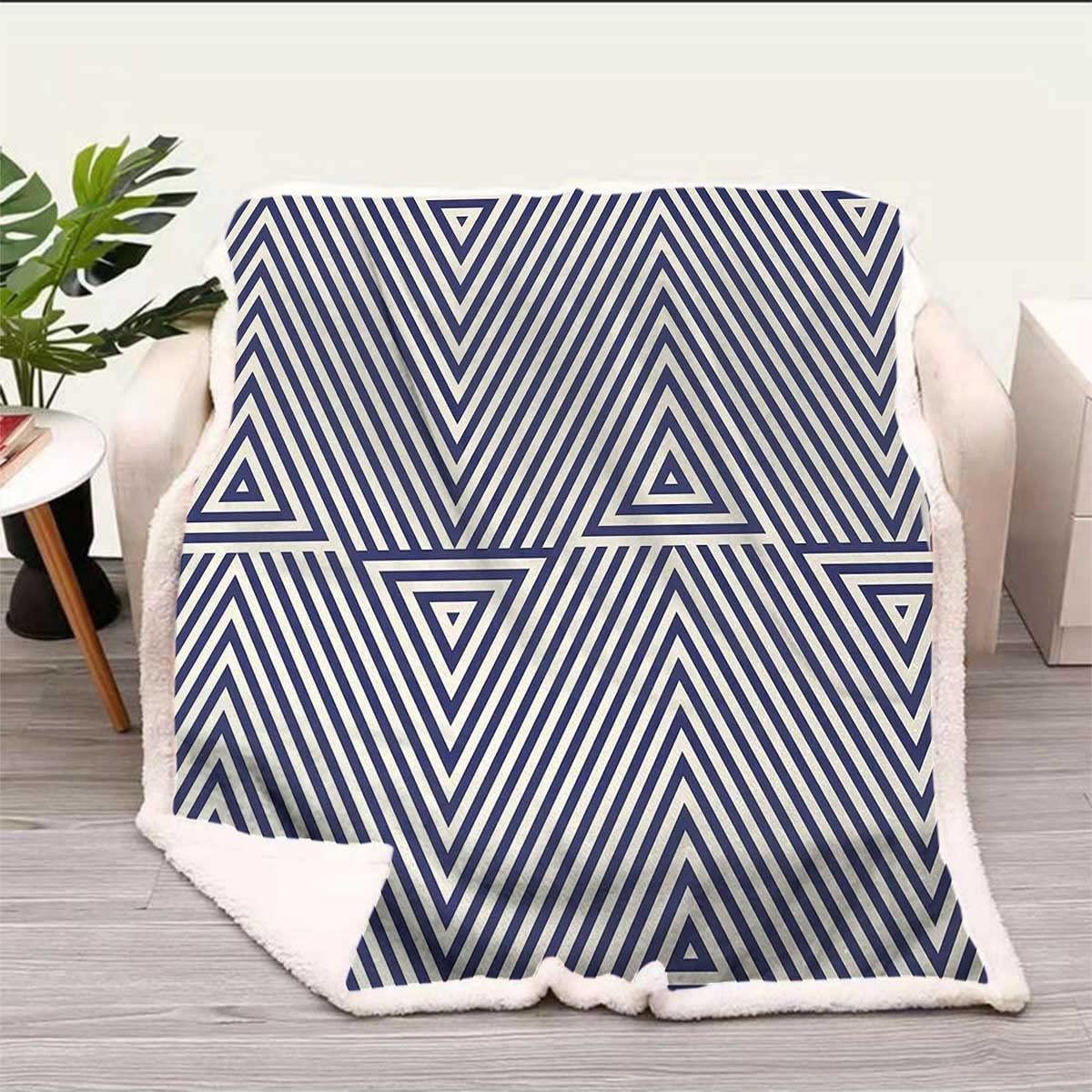 Generic Navy Blue Faux Fur Throw Blanket Dark Blue and White Winter Blankets Fuzzy, Warm, Cozy, Thick for Couch, Bed, Sofa, Chair Throw Size 47In x 59In