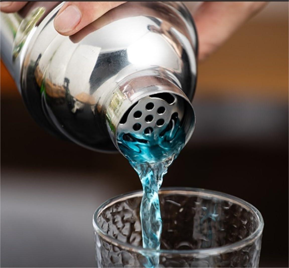 DRMEE DRMEE Bartender Kit 10 Piece Cocktail Shaker Set with Bamboo Stand Stainless Steel Bartender Kit Bar Tools Set Professional Bar Tools, 700ml