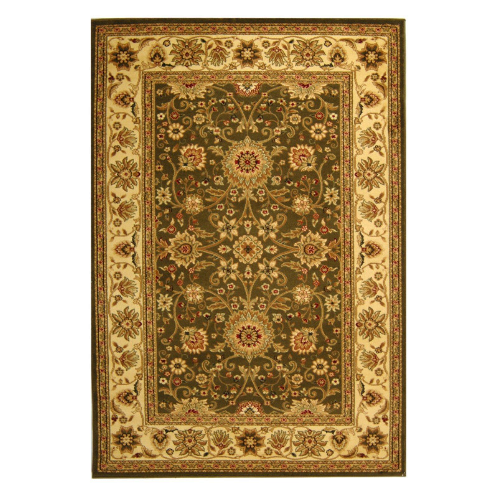 Safavieh SAFAVIEH Lyndhurst Collection 8' Square Sage / Ivory LNH212C Traditional Oriental Non-Shedding Living Room Bedroom Dining Home Office Area Rug