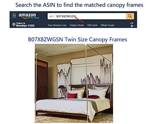 Nattey Nattey 4 Corners Princess Bed Curtain Canopy Canopies For Girls Boys Adults Bed Gift (Twin, White)