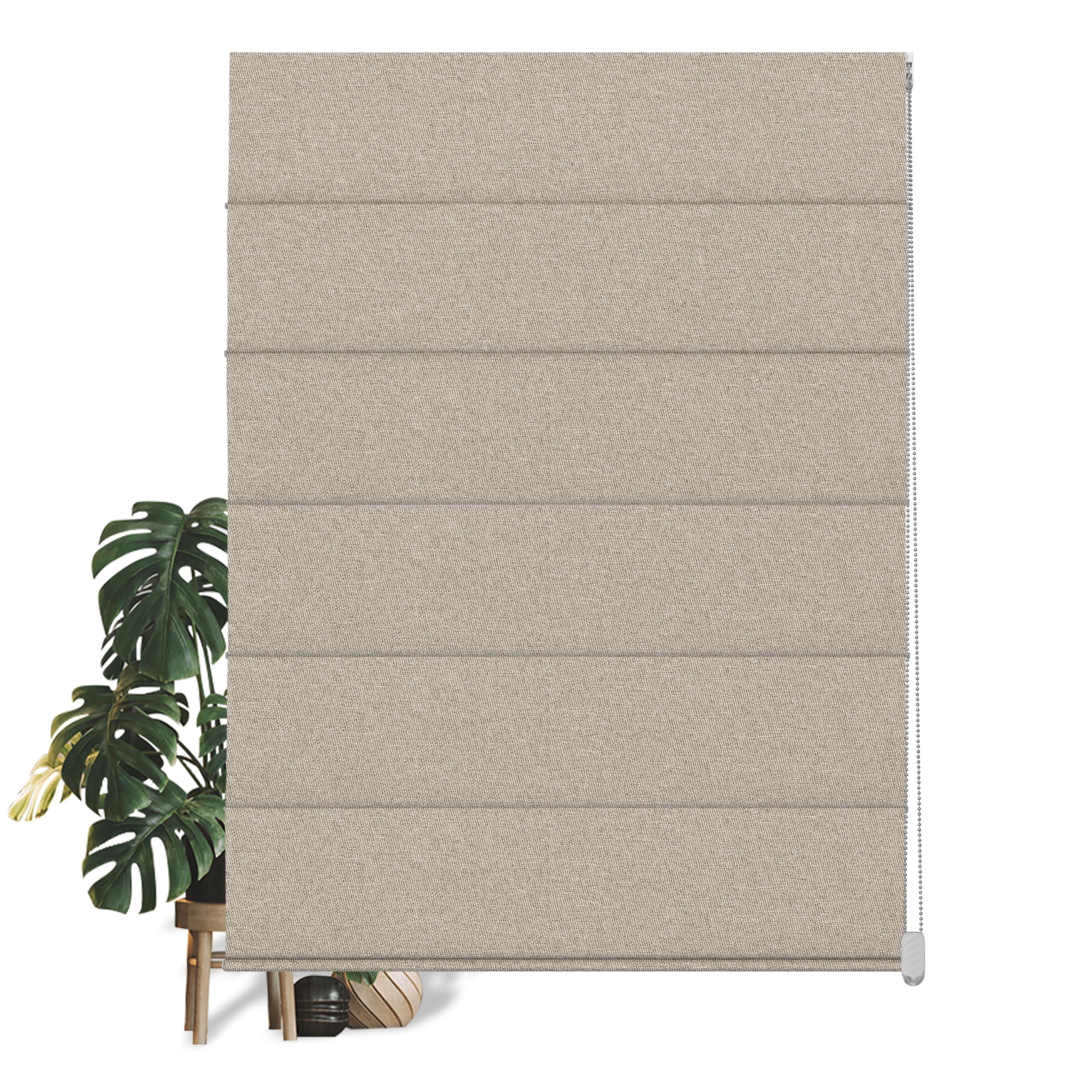 BERISSA BERISSA Blackout Roman Shades for Windows,Linen Roman Blinds,Room Darkening Thermal Insulated Pull Down Window Shades for Home Living Room Bedroom,Sand Brown,34" W x 66" H
