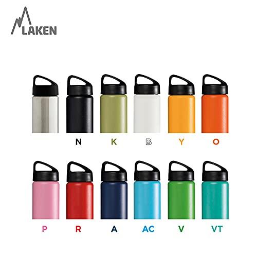 Laken Laken Thermo Classic Vacuum Insulated Stainless Steel Wide Mouth Water Bottle with Screw Cap, 34 Oz, Yellow