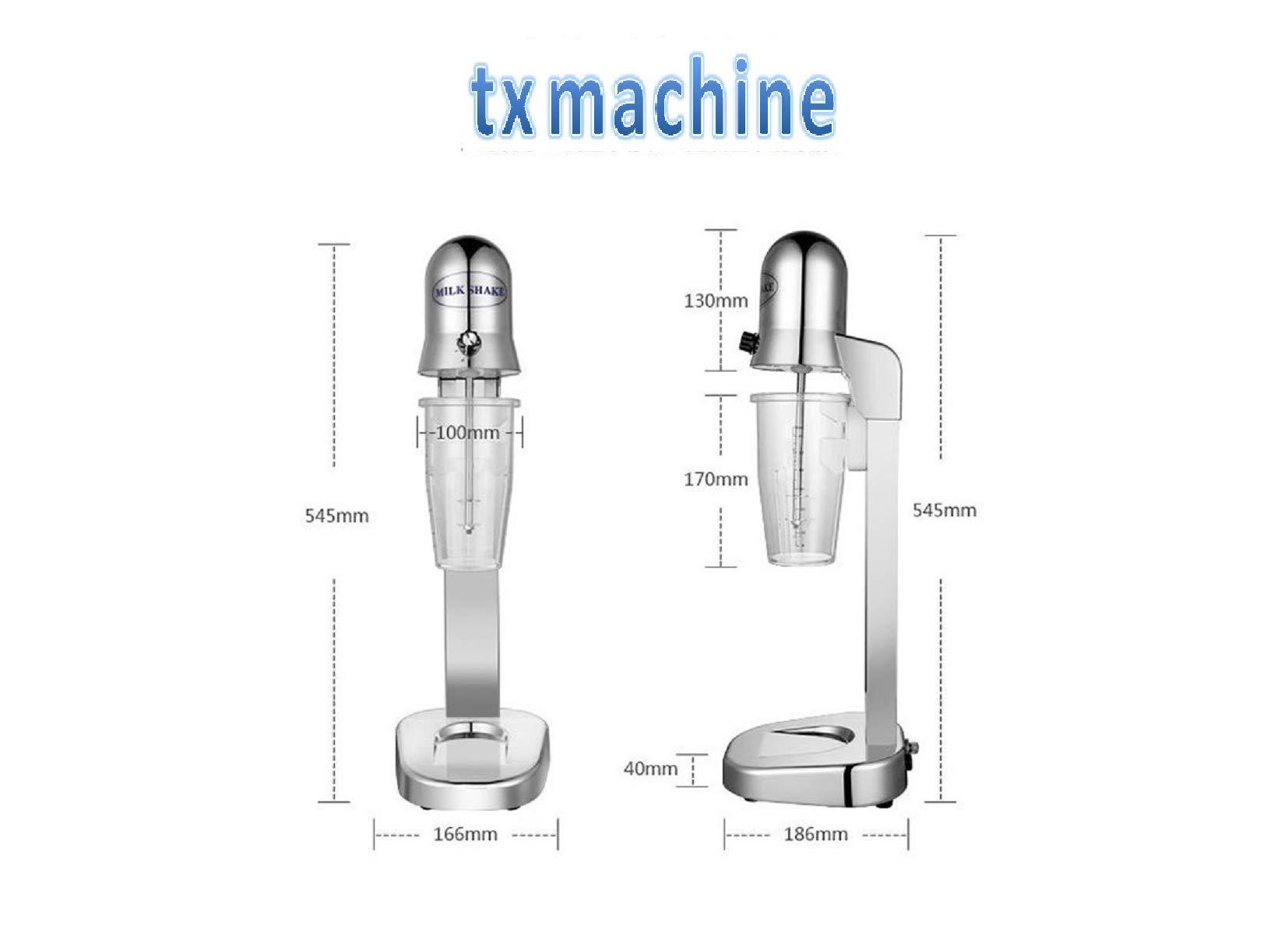 T Milkshake Machine Commercial Milkshake mixer Machine Stainless Steel Milk Mixer Milk Bubble tea machine for Milk Tea Shop Dessert Station with 2 cups (double heads, 110V/60HZ)