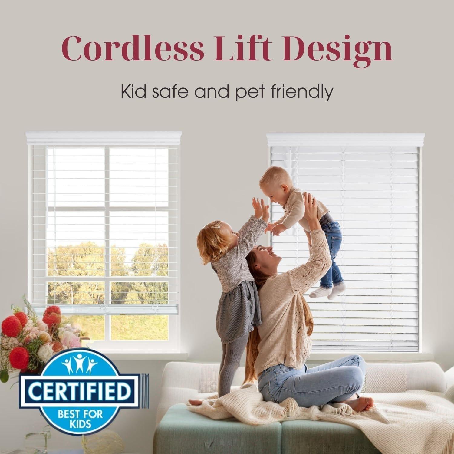 LOQPDNXN Vinyl Mini Blinds Custom Venetian Blinds for Windows Cordless Cordless Room Darkening Venetian Blind Window Blinds Blinds & Shades Mini Blinds.White.34Wx(12" H to 98" H Customizeize)