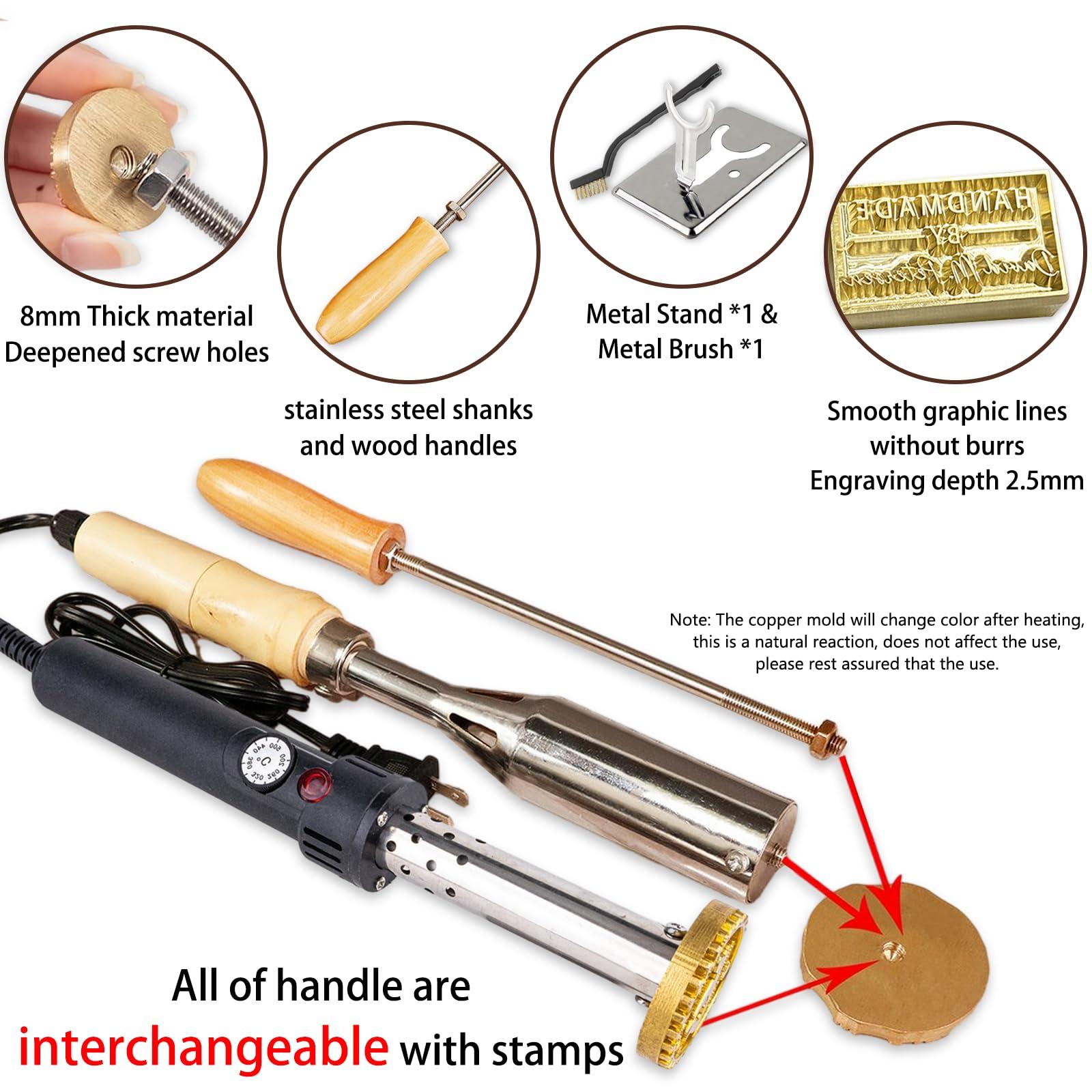 Bliver Custom Branding Iron for Wood Personalized Electric Logo Metal Branding Iron Durable Leather Iron Stamp Wedding Gift Handcrafted by Design for Meat Wood Paper Plastic-2"