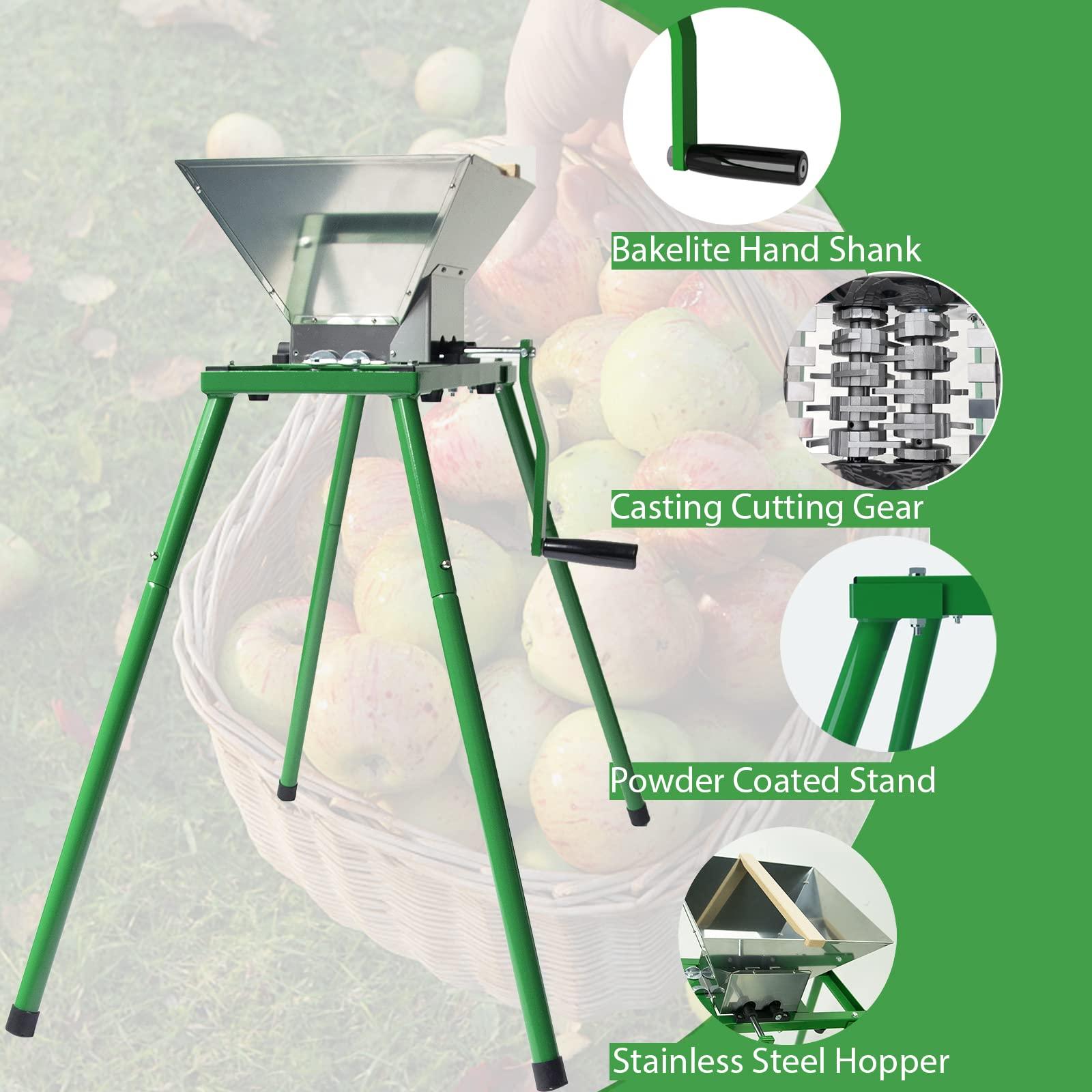 EJWOX Heavy-duty Cross-beam Stainless Steel Fruit and Wine Press and Fruit and Apple Crusher with Stand