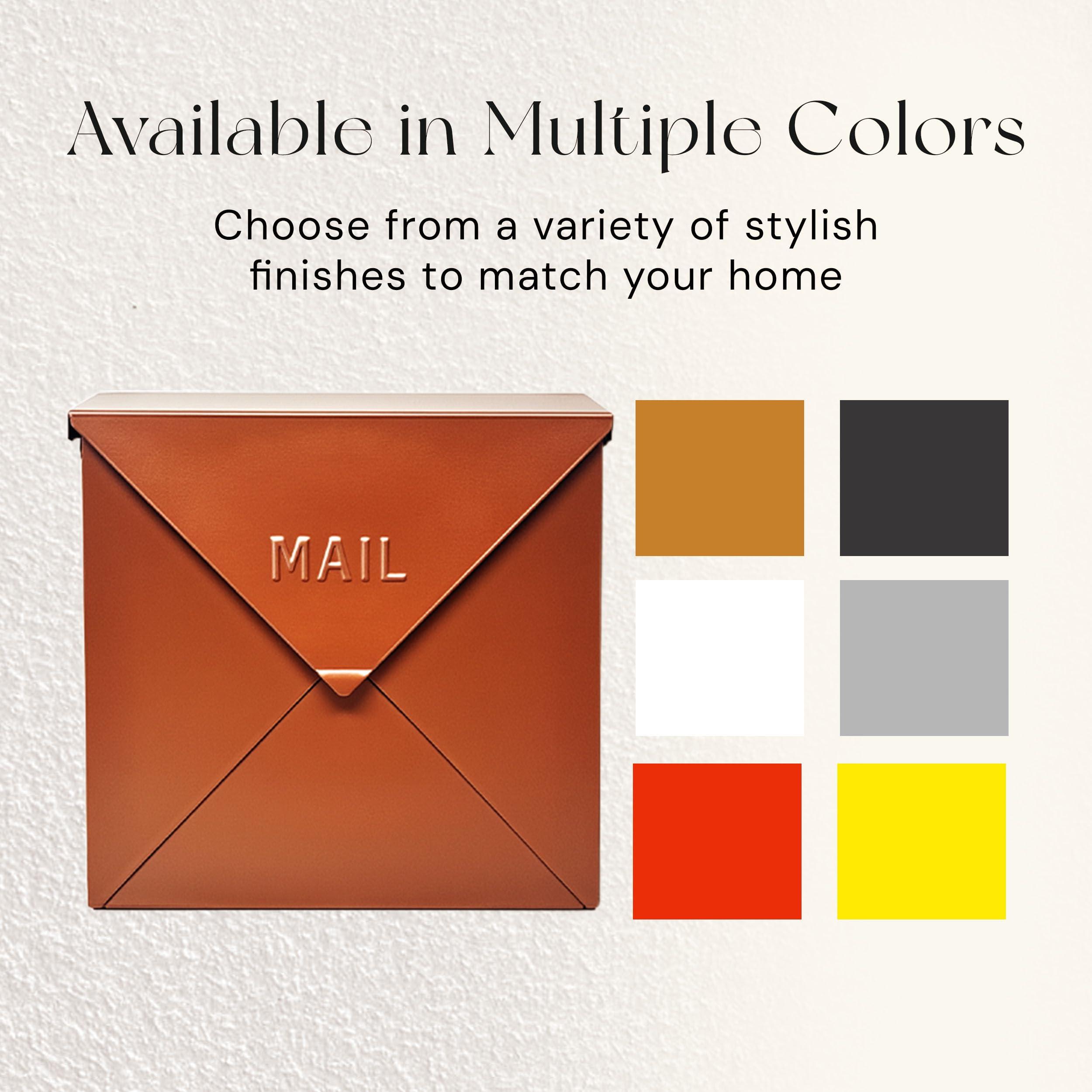 NACH NACH Mailboxes for Outside Wall Mount, 10 x 10 x 4 inch Copper Mail Boxes for House Outside, Waterproof Mailboxes for Outside - Chicago Style Mail Box