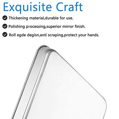 Bastwe Baking Sheets Set of 5, Bastwe Stainless Steel Baking Pan Tray Cookie Sheet, Size 10 x 8 x 1 inch, Non Toxic & Healthy, Rust Free & Easy Clean