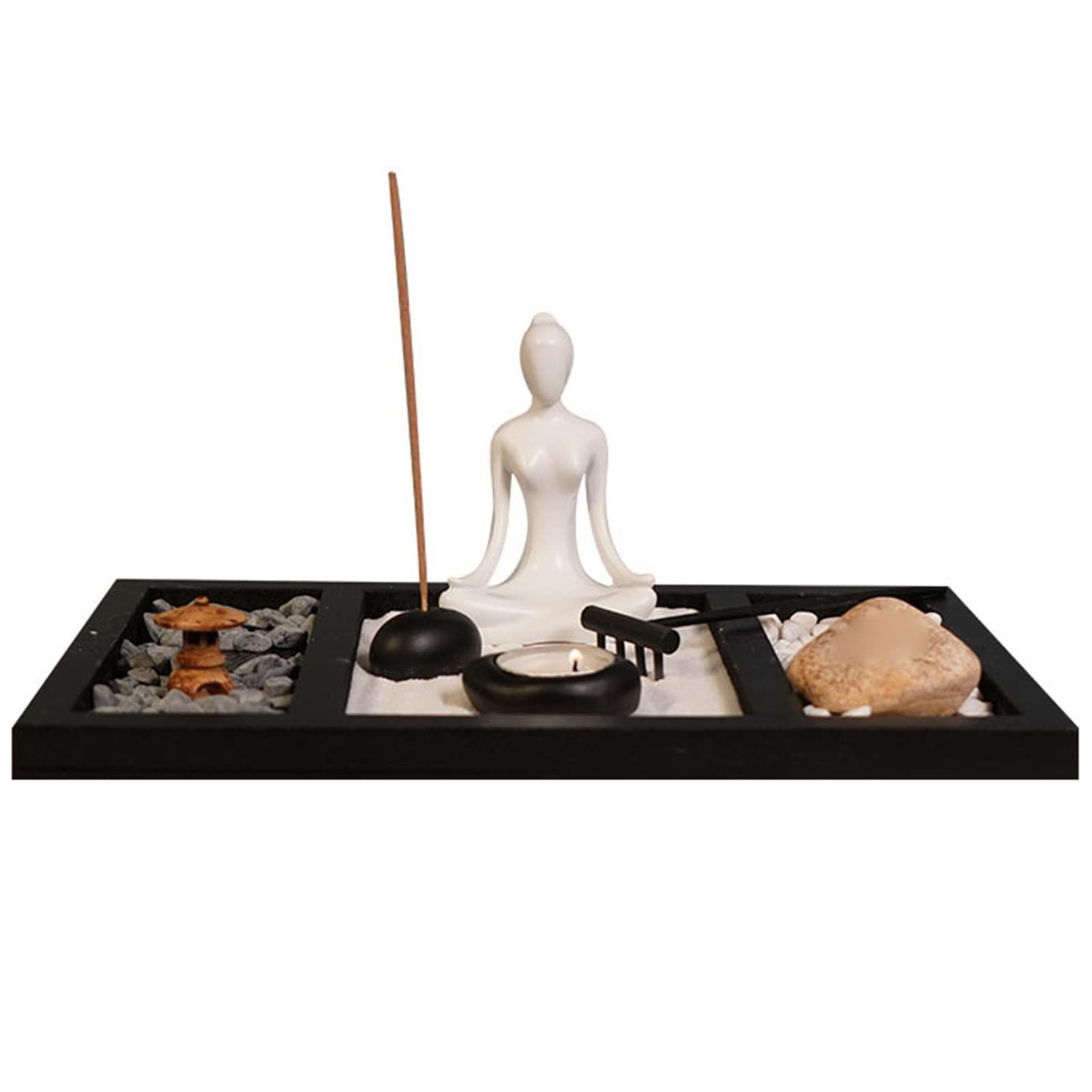 AYNEFY Religious Goods Buddhist Supplies Zen Garden Candle Holder Home Ornament Exquisite Beautiful Zen Stone Candle Holder Table Decoration for Meditation Relaxation Zen Garden Candle