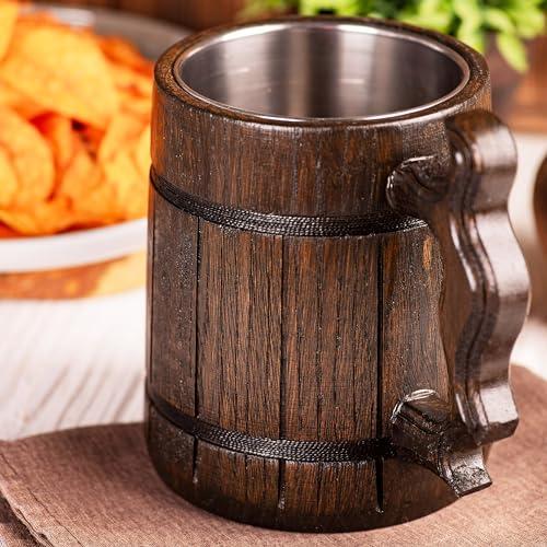 WildMugs Iron Beer Mug, Wooden Stein, Personalized Tankard