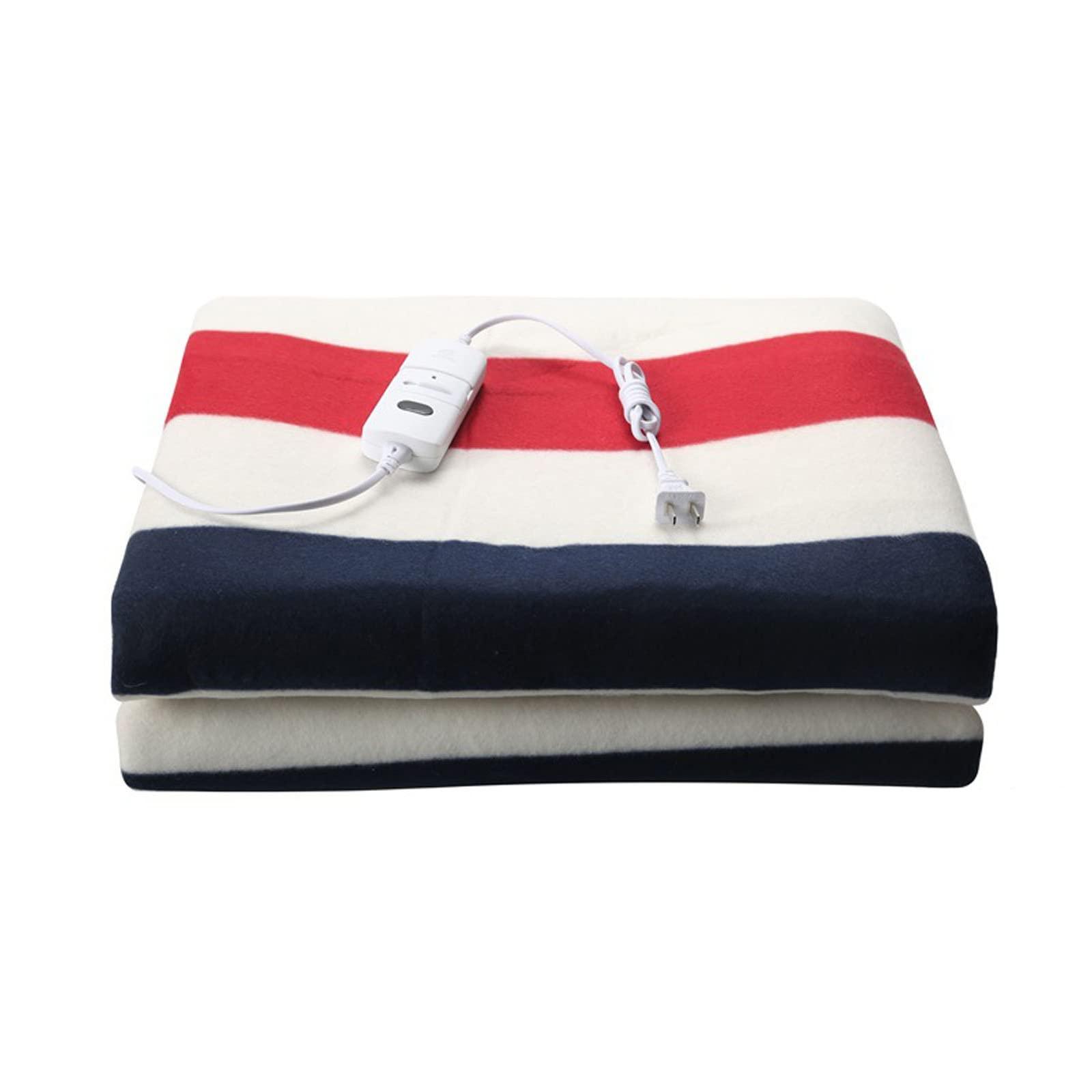 MHADBKH Electric Bed Warmer Heated Mattress Pad Stripe Pattern Electric Winter Mattress Thermostat Pad Easy Use