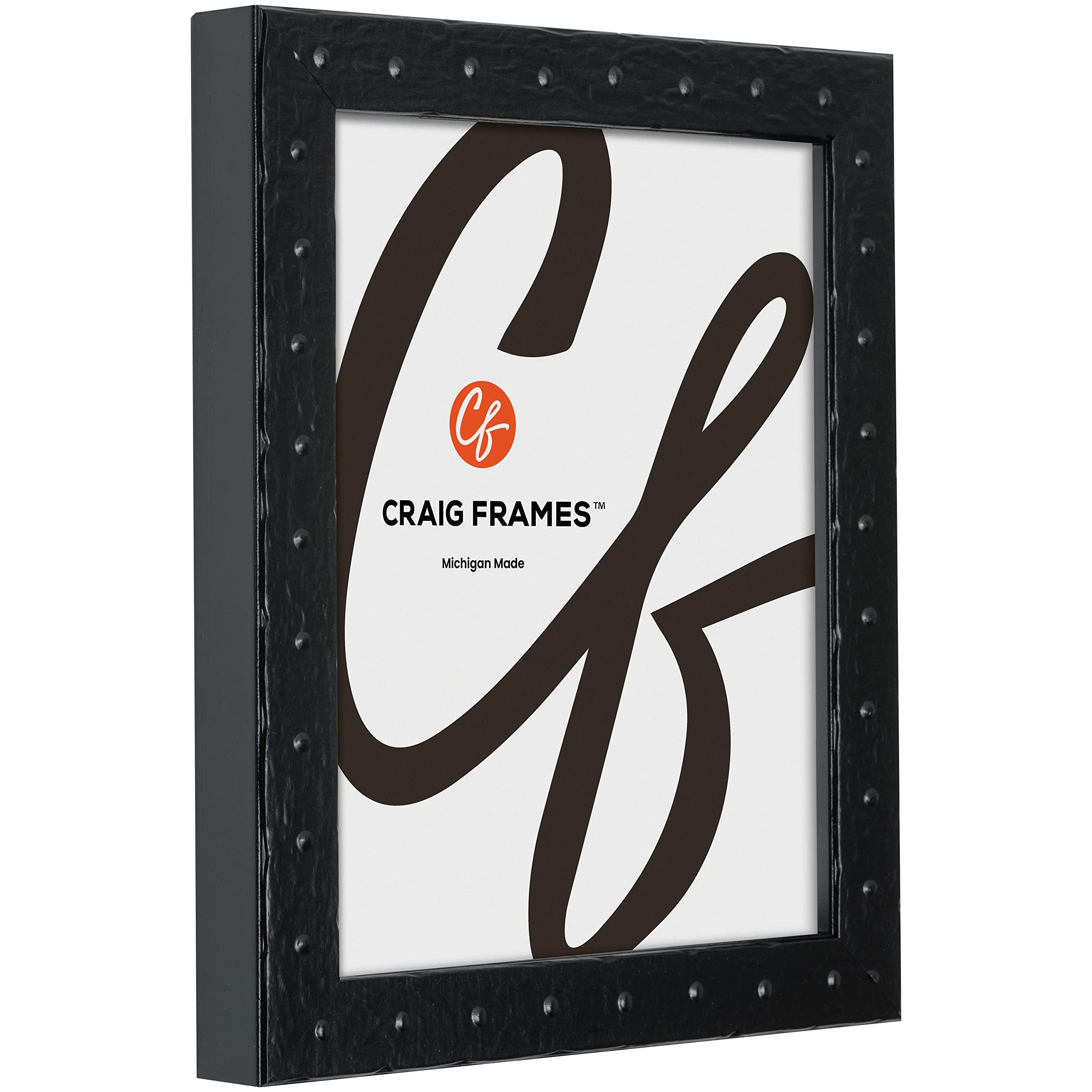 Craig Frames Craig Frames Rivet, 12x14 Picture Frame, Asphalt Black