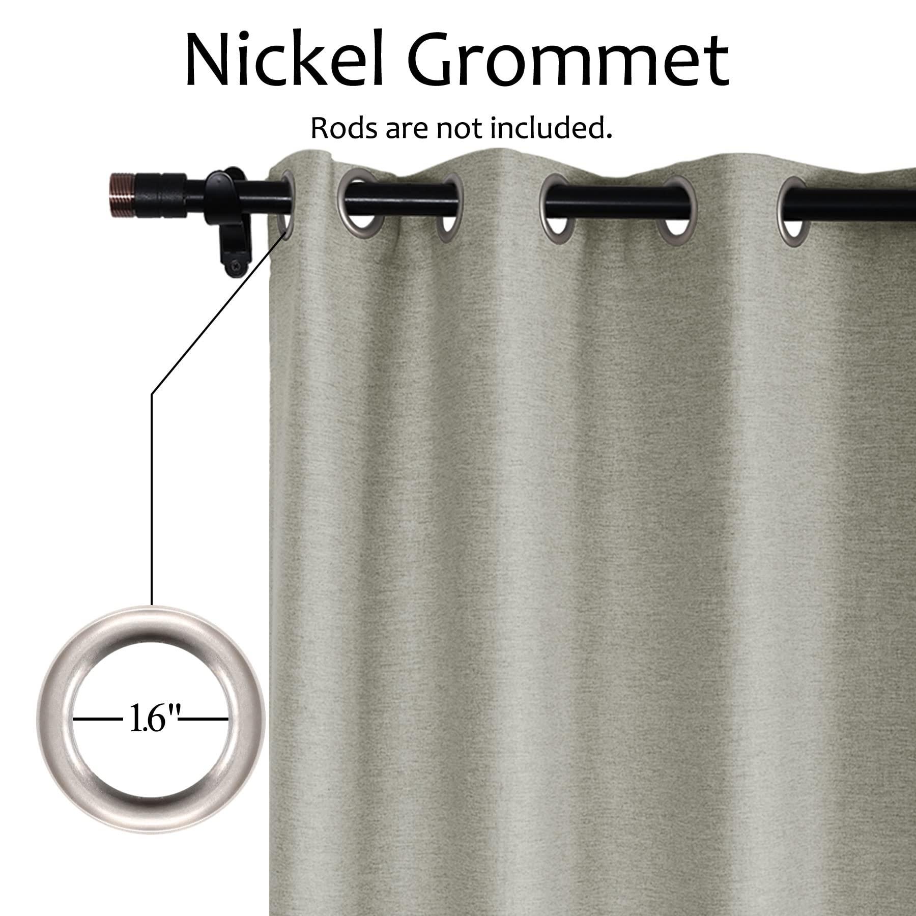 Frelement Frelement 52" W x 108" L Extra Long Curtains 108 inch Room Darkening Curtains Natural Linen Curtains Grommet Drapery Panel for Living Room Thermal Insulated Curtains, 1 Panel, Oasis