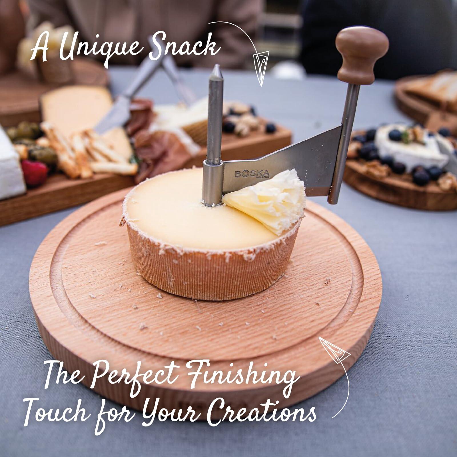BOSKA BOSKA Cheese Curler Amigo - The Original with 10-year Warranty - Cheese Wheel for i.a. Tete de Moine, Girolle & Chocolate - Cheese Shaver made of Stainless Steel