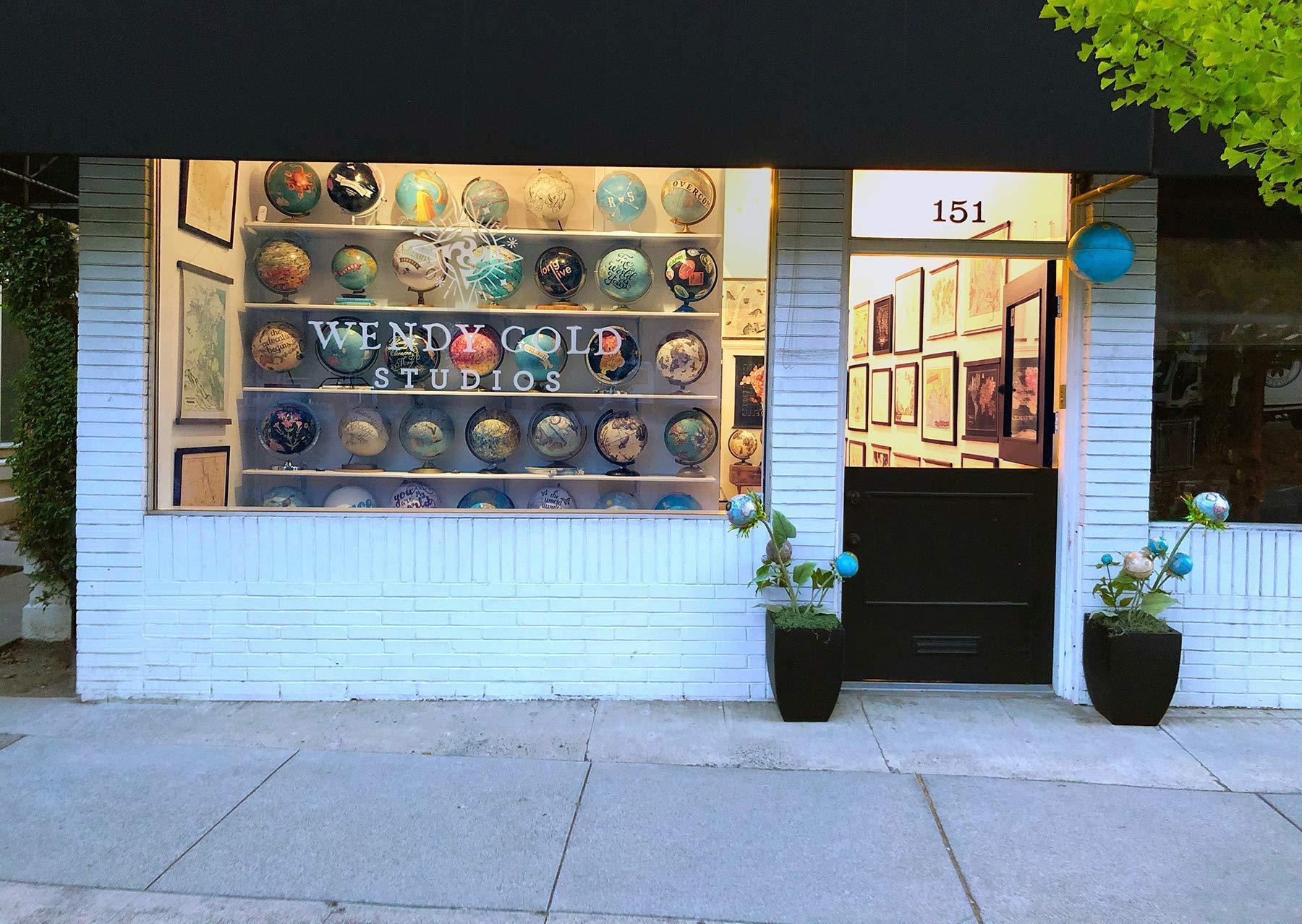 Wendy Gold Studios Custom Push Pin Globe Ivory with Pins for Tracking World Travels