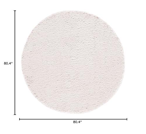 Safavieh SAFAVIEH Flokati Shag Collection 6'7" Round Beige FLK950E Solid 2.75-inch Thick Area Rug