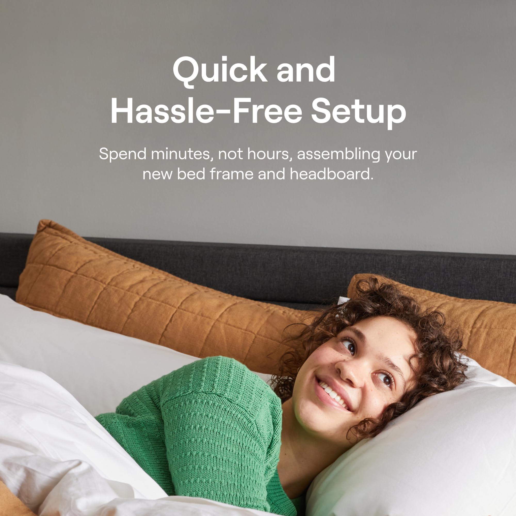 Siena Siena 10 Cal King Hybrid Firm Mattress with Bed Frame - Grey - Memory Foam & Innerspring System - Premium Pressure Relieving Layers - 180-Night Trial - 10 Year Mattress Warranty - Easy Assembly