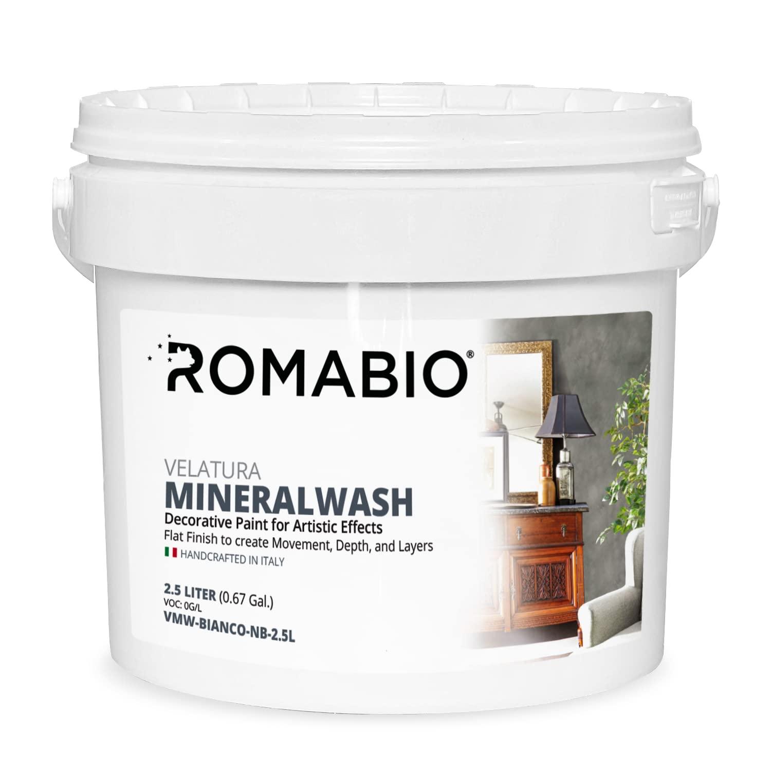 Romabio Romabio Velatura Mineralwash mineral-based flat paint for artistic effects, Riposo Beige, 2.5L