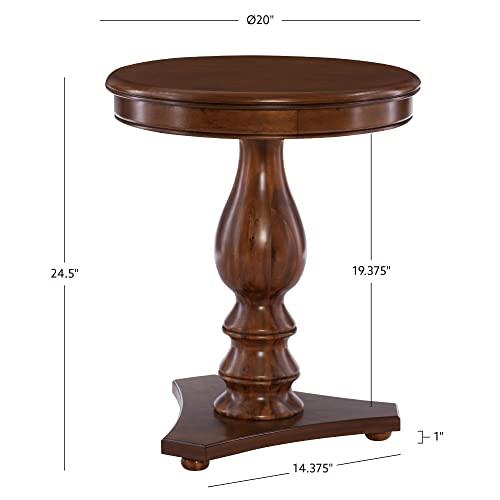 Powell Powell Hazelnut Round Top Finley Pedestal Accent Side Table
