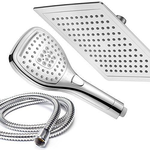 Dream Spa Dream Spa Ultra-Luxury 9" Rainfall Shower Head/Handheld Combo. Convenient Push-Button Flow Control Button for easy one-handed operation. Switch flow settings with the same hand! Premium Chrome