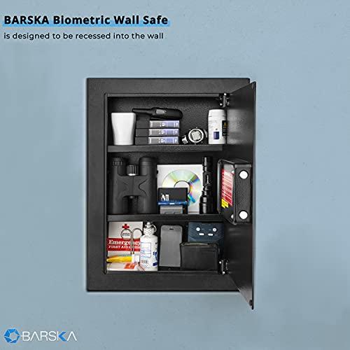 BARSKA Barska Biometric Fingerprint Security Wall Safe 0.52 Cubic Ft