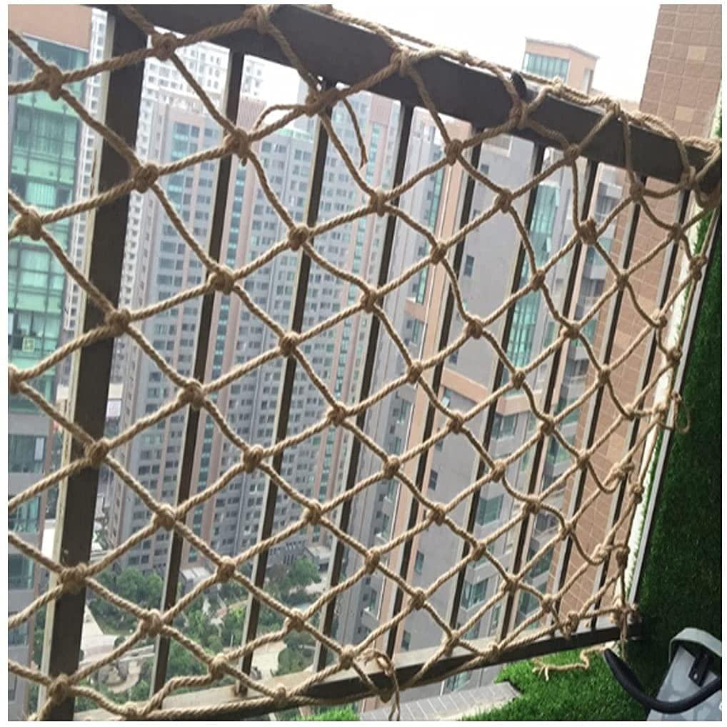 RZM RZM Heavy Duty Hemp Rope Cargo Nets - Outdoor Treehouse Fence Decor & Kids Safety Swing Rope Ladder (4 * 4m/13 * 13ft)