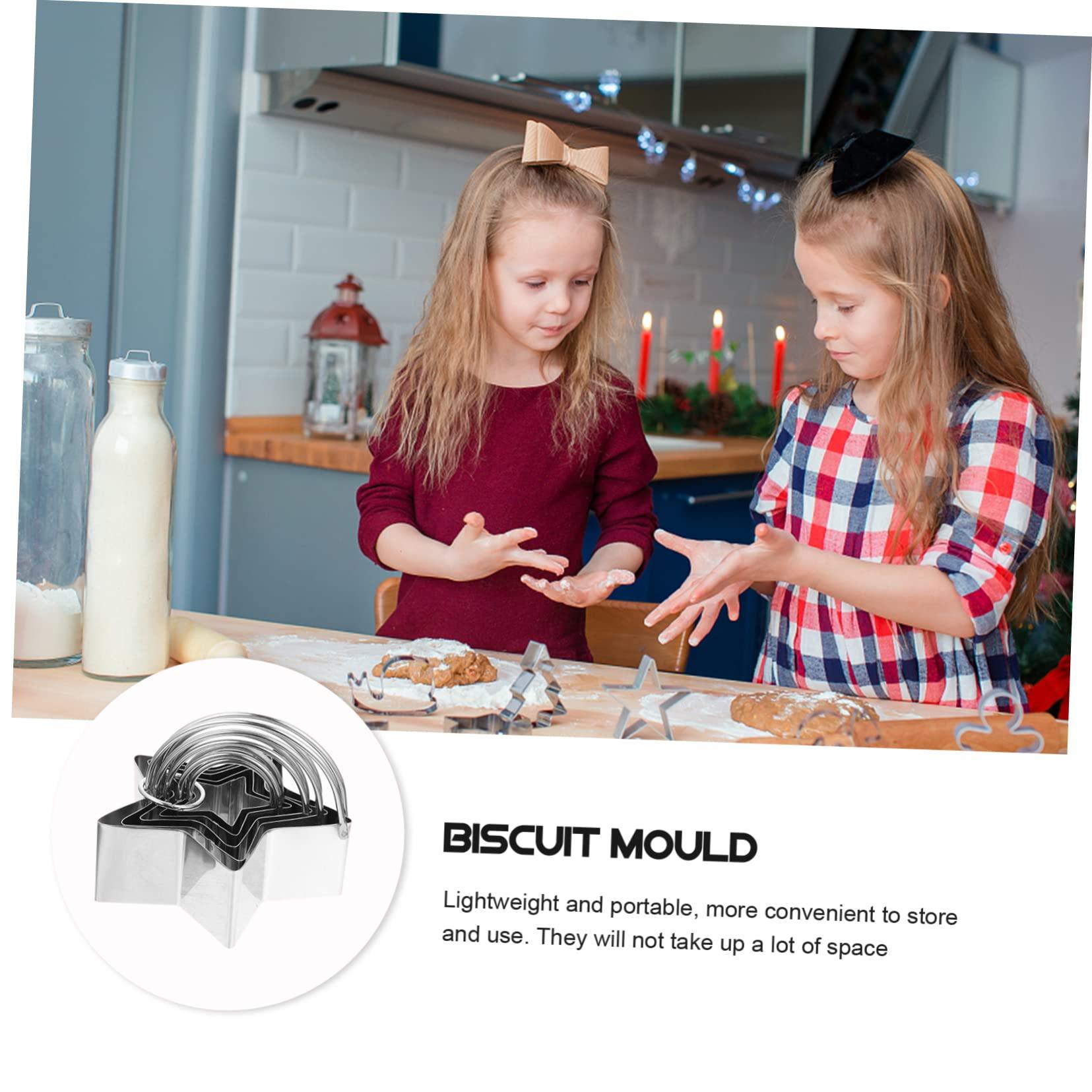 PRETYZOOM PRETYZOOM Biscuit Mold Set 5 Pcs Star Cookie Cutters Baking Molds for Biscuits Stainless Steel Cookie Cutter Shape for Fondant Crafts