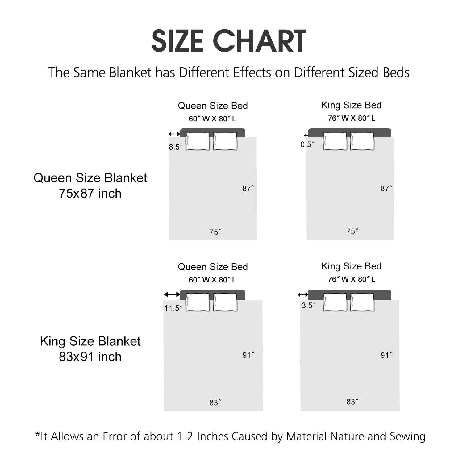 JYK JYK Soft Blanket Korean Mink Blanket, 5.7 LB Fleece Blanket King 83\'\' x 91\'\' - 2 Ply Reversible 520GSM Super Soft Plush, Thick, Warm Bed Blanket for Autumn Winter - Rose/Camellia