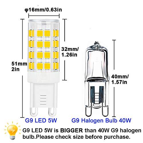 SumVibe SumVibe G9 LED Bulb 5W, 40W G9 Halogen Bulb Replacement, 420LM, Daylight White 6000K, AC100V-240V, G9 Base Non-Dimmable Light Bulbs, 12-Pack