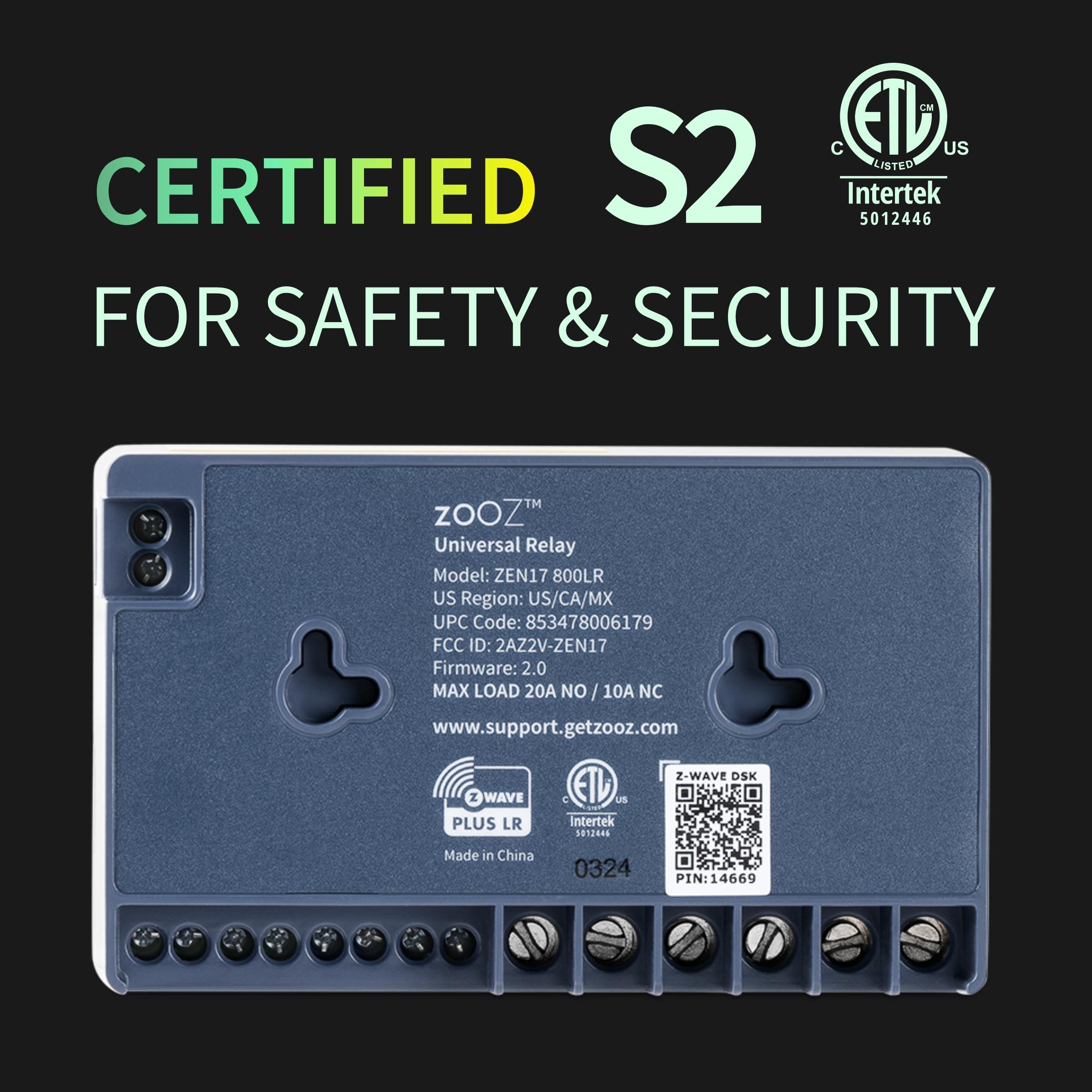 ZOOZ Zooz Z-Wave Long Range Relay ZEN17 800LR for Awnings, Garage Doors, Sprinklers, and More | 2 x NO-C-NC Relays (20A, 10A) | Hub Required (Compatible with Z-Box, Home Assistant, and Hubitat)