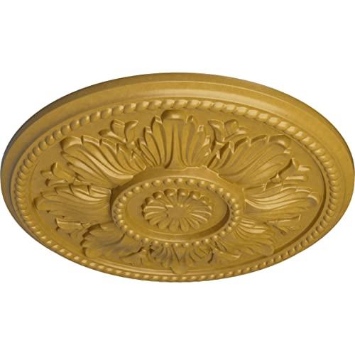 Ekena Millwork Ekena Millwork CM18EDIGS Edinburgh Ceiling Medallion, 18\"OD x 1 3/4\"P (Fits Canopies up to 5 1/4\"), Hand-Painted Iridescent Gold