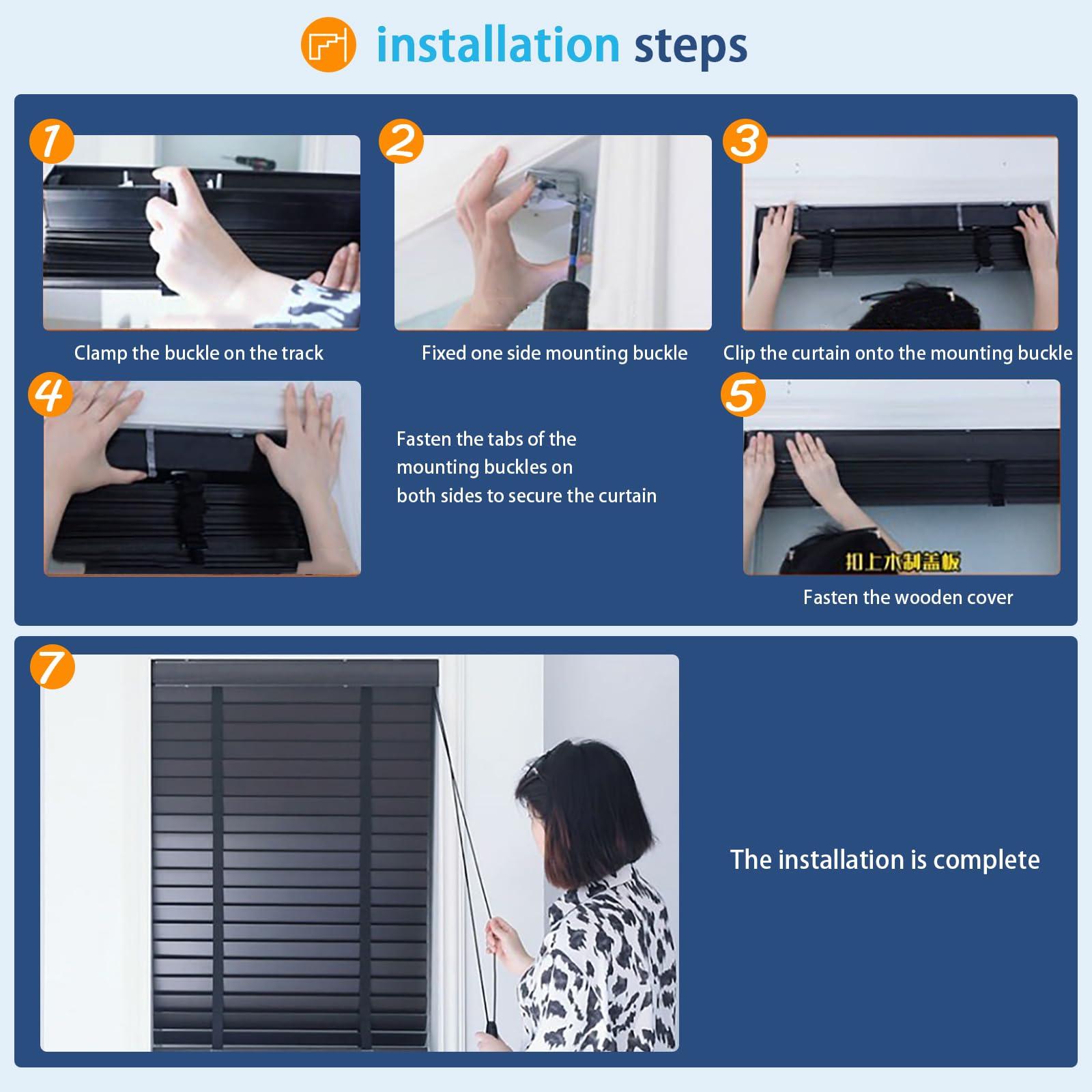 FERFXN Wood Blinds Faux Blinds Cordless Horizontal Venetian Blinds Faux Wood Blinds Light Filtering Blinds for Windows Room Darkening Blinds,Blinds & Shades for Window-80x120cm/31.5x47.2in(WxH)