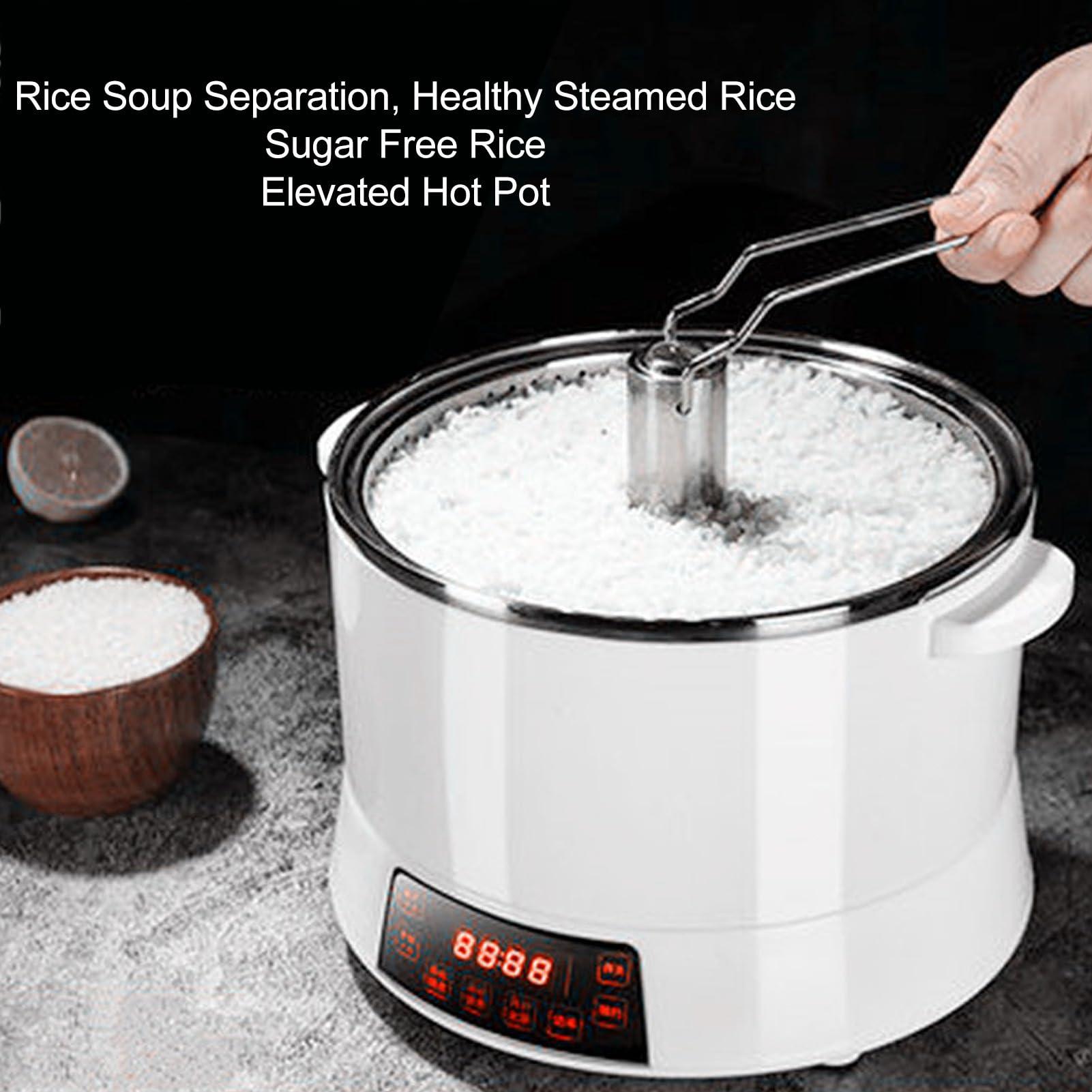 Atyhao 4L Lifting Sugar Removal Rice Cooker with Fast Cooking, 12H Timed Reservation for Steaming Rice Soup (US Plug 110V)
