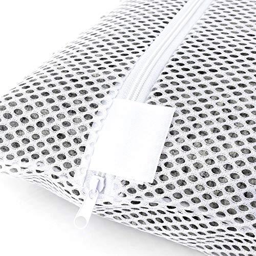 HANGERWORLD HANGERWORLD Professional Mesh Net Wash Laundry Bag with Zipper - for Socks Delicates and Baby Clothes - White, 24in x 17.5in