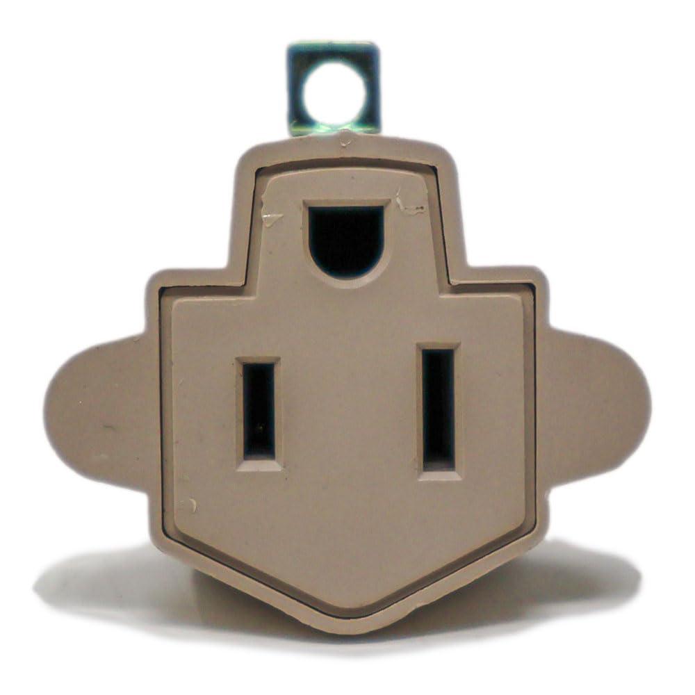 Nippon America 20 Pack 3 to 2 Prong AC Polarized Grounding AC Power Plug Adapter ETL Listed Grey