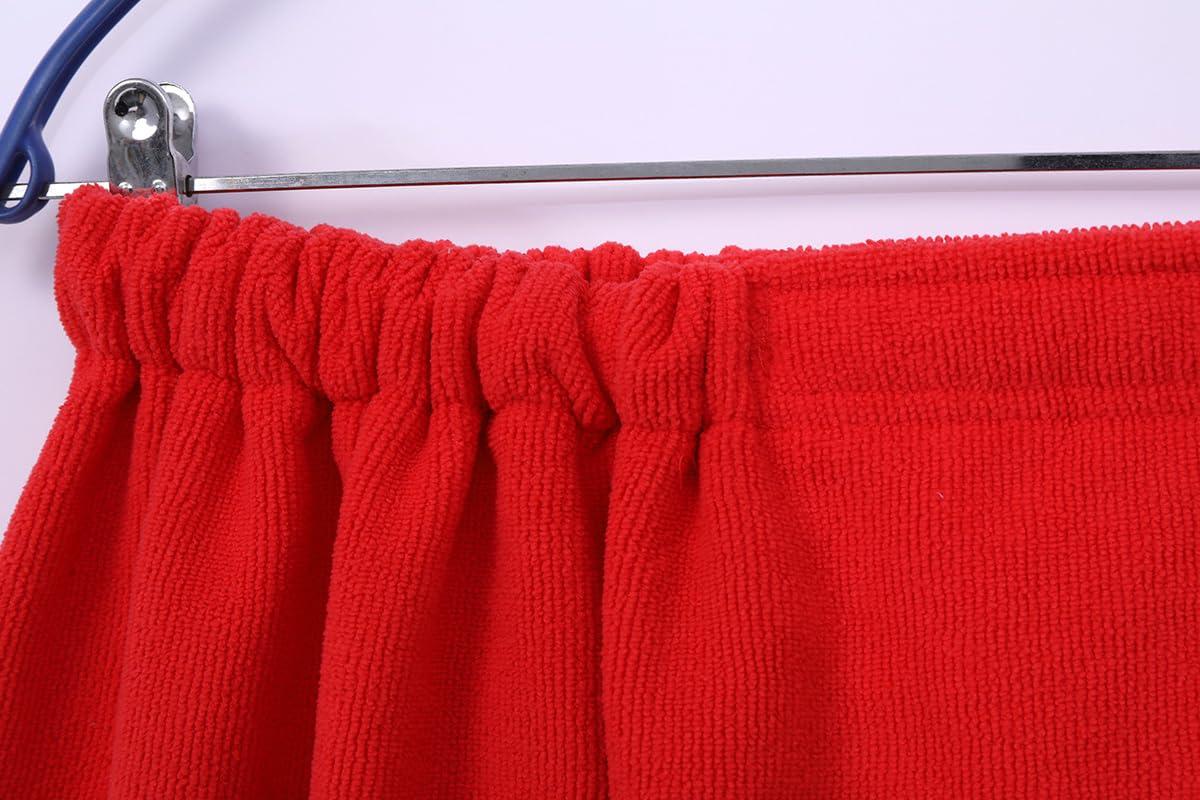 BY LORA BY LORA Womens Spa Wrap Towels, Bath Towel Wrap Microfiber with Pocket Quick Dry Body Shower Wrap - One Size, Red