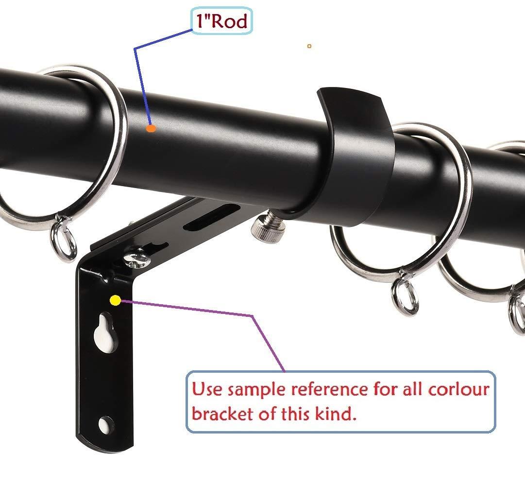 Roaeben Adjustable Curtain Rod Bracket Or Rod Holder - for 1 or 1 1/8 Inch Rods-(Gold,Set of 2)