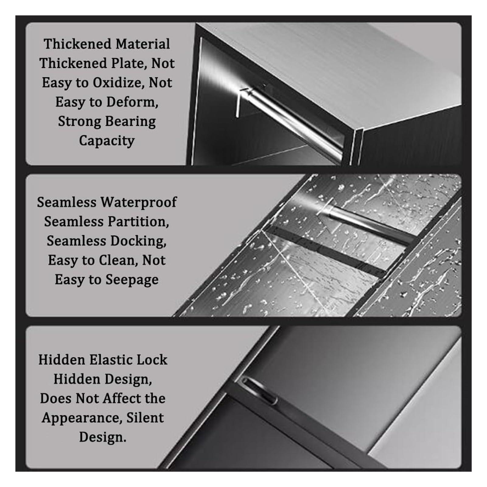 PHLEPS Stainless Steel Shower Nich Stainless Steel Bathroom Niche, Toilet Paper Storage Rack, Recessed Waterproof Shower Niche For Bathroom Storage/Shampoo/Toiletries ( Color : Apricot , Size : 65x30x14cm )