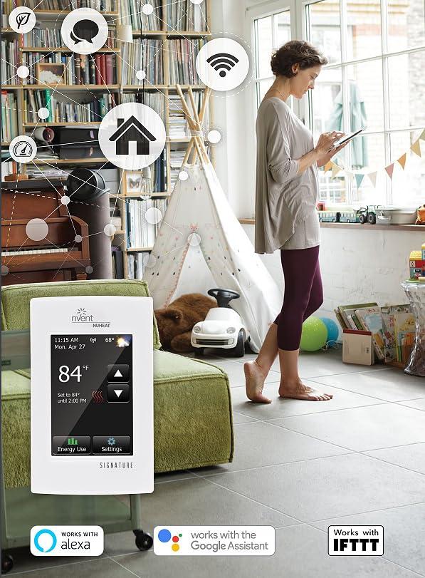 Nuheat Nuheat Signature Programmable Dual-Voltage Thermostat with WiFi and Touchscreen Interface