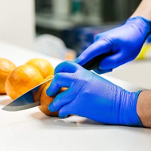 GLOVEWORKS GLOVEWORKS HD Royal Blue Nitrile Industrial Disposable Gloves, 6 Mil, Latex-Free, Raised Diamond Texture, Large, Box of 100